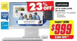 The Good Guys Lenovo 27" i5 16GB 512GB All in one offer