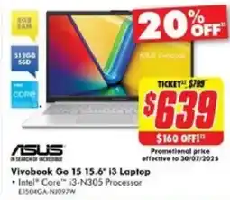 The Good Guys Vivobook Go 15 15.6" 13 Laptop offer