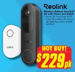 The Good Guys Wireless Battery Doorbell 2K with Chime and 64GB offer