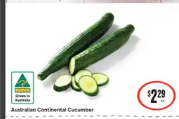 IGA Australian continental cucumber offer