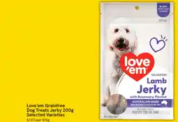 IGA Love'em grainfree dog treats jerky offer