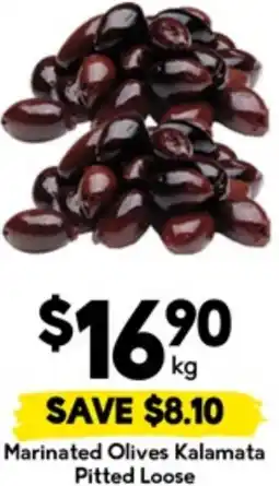 Drakes Marinated olives kalamata pitted loose offer
