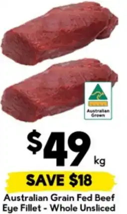 Drakes Australian grain fed beef eye fillet offer