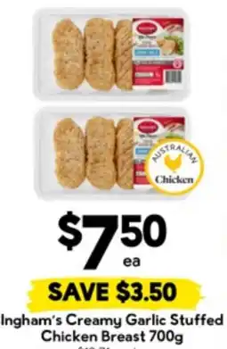 Drakes Ingham's creamy garlic stuffed chicken breast offer