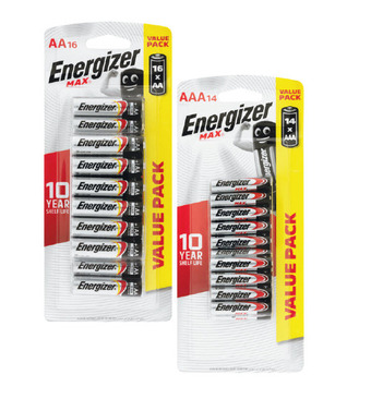 Woolworths Energizer max aa pk 16 or aaa pk 14 offer
