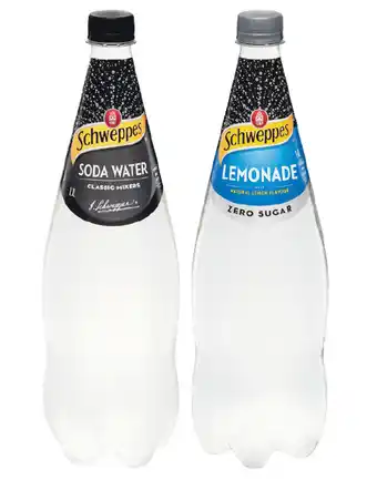 Woolworths Schweppes traditional soft drinks or mixers 1.1 litre offer