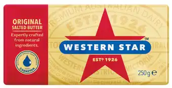 Woolworths Western star block butter 250g – from the fridge offer