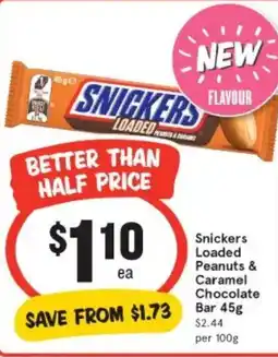 IGA Snickers loaded peanuts & caramel chocolate bar offer