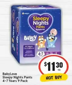 IGA BabyLove Sleepy Nights Pants 4-7 Years offer