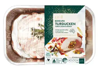 Woolworths Gold boneless turducken with fig & pistachio stuffing – from the meat dept offer