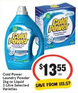 IGA Cold Power Laundry Powder 2kg or Liquid 2 Litre offer