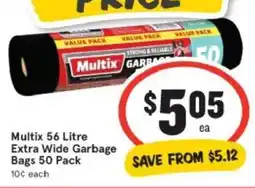 IGA Multix 56 Litre Extra Wide Garbage Bags offer