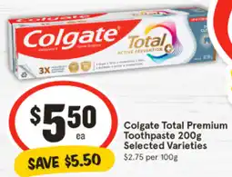 IGA Colgate Total Premium Toothpaste offer