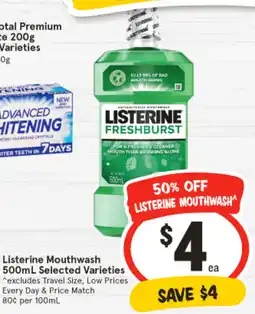 IGA Listerine Mouthwash offer