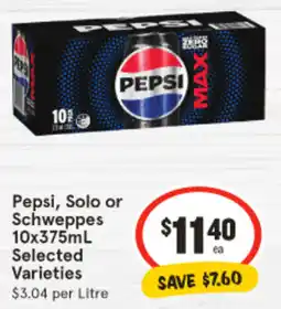 IGA Pepsi, Solo or Schweppes offer