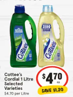 IGA Cottee's Cordial offer
