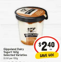 IGA Gippsland Dairy Yogurt offer