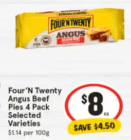 IGA Four 'N Twenty Angus Beef Pies offer