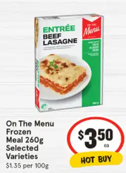 IGA On The Menu Frozen Meal offer