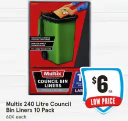 IGA Multix 240 Litre Council Bin Liners offer