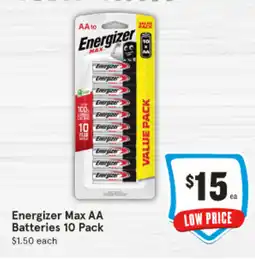 IGA Energizer Max AA Batteries offer