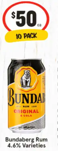 IGA Bundaberg Rum 4.6% Varieties offer