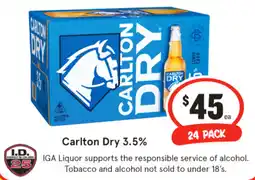 IGA Carlton Dry 3.5% offer