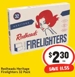 IGA Redheads Heritage Firelighters offer