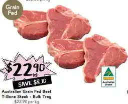Drakes Australian Grain Fed Beef T-Bone Steak - Bulk Tray offer
