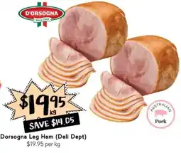 Drakes Dorsogna Leg Ham (Deli Dept) offer