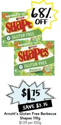 Drakes Arnott's Gluten Free Barbecue Shapes offer