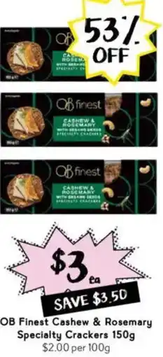 Drakes OB Finest Cashew & Rosemary Specialty Crackers offer