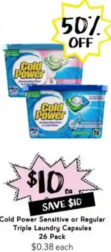 Drakes Cold Power Sensitive or Regular Triple Laundry Capsules offer