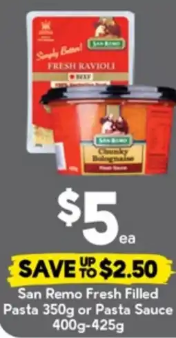 Drakes San Remo Fresh Filled Pasta or Pasta Sauce offer