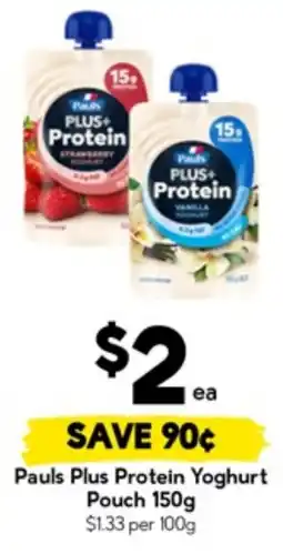 Drakes Pauls Plus Protein Yoghurt Pouch offer