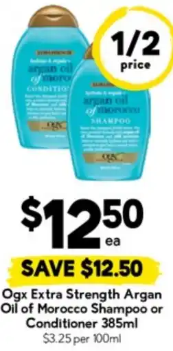 Drakes Ogx Extra Strength Argan Oil of Morocco Shampoo or Conditioner offer
