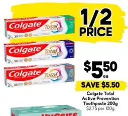 Drakes Colgate Total Active Prevention Toothpaste offer