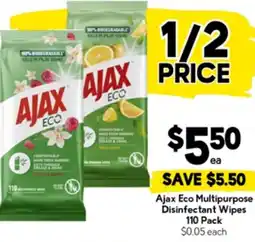 Drakes Ajax Eco Multipurpose Disinfectant Wipes offer