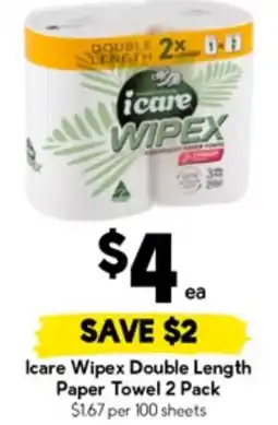 Drakes Icare Wipex Double Length Paper Towel offer