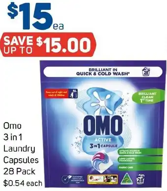 Foodland Omo 3 in 1 Laundry Capsules offer