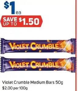 Foodland Violet Crumble Medium Bars offer