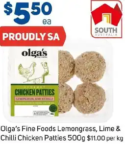 Foodland Olga's Fine Foods Lemongrass, Lime & Chilli Chicken Patties offer