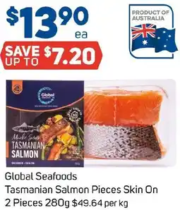 Foodland Global Seafoods Tasmanian Salmon Pieces Skin On offer