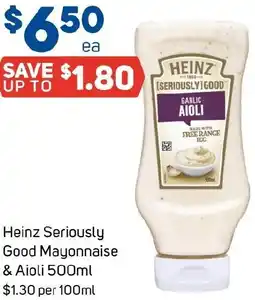 Foodland Heinz Seriously Good Mayonnaise & Aioli offer
