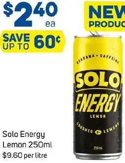 Foodland Solo Energy Lemon offer