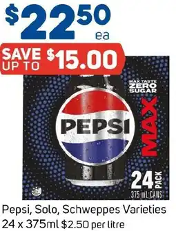 Foodland Pepsi, Solo, Schweppes Varieties offer