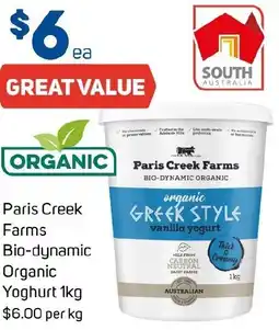 Foodland Paris Creek Farms Bio-dynamic Organic Yoghurt offer