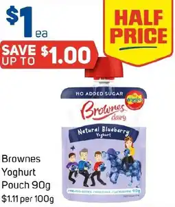 Foodland Brownes Yoghurt Pouch offer