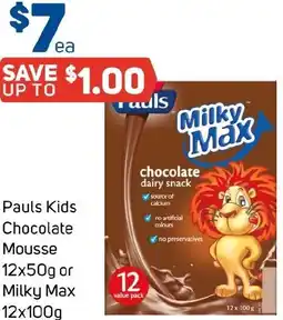 Foodland Pauls Kids Chocolate Mousse or Milky Max offer