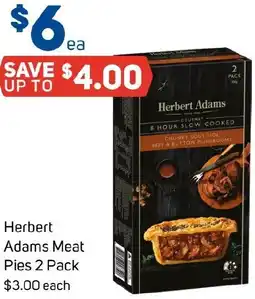 Foodland Herbert Adams Meat Pies 2 Pack offer